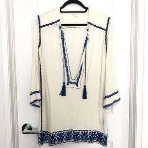 Isabel Marant Cream and Blue Swim Coverup